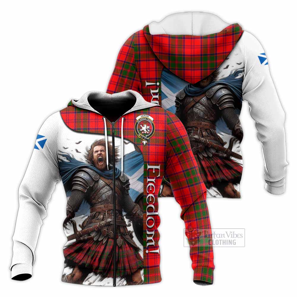 Tartan Vibes Clothing Heron Crest Tartan Knitted Hoodie Inspired by the Freedom of Scottish Warrior