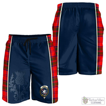 Heron Tartan Men's Shorts with Family Crest and Scottish Thistle Vibes Sport Style