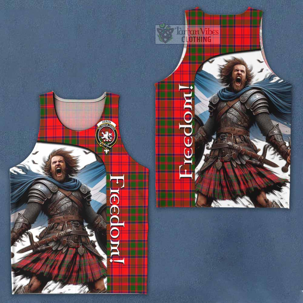 Tartan Vibes Clothing Heron Crest Tartan Men's Tank Top Inspired by the Freedom of Scottish Warrior