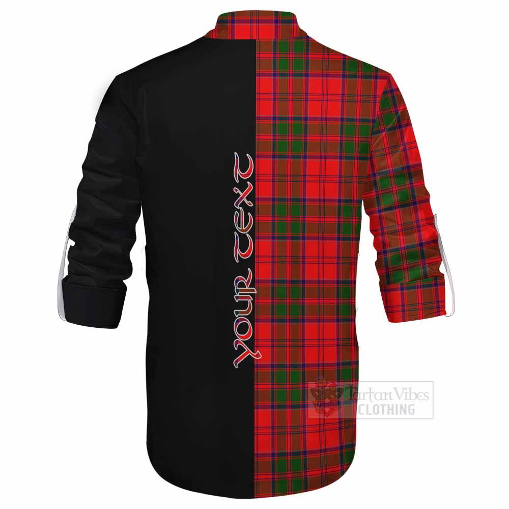 Tartan Vibes Clothing Heron Tartan Ghillie Kilt Shirt with Family Crest and Half Of Me Style