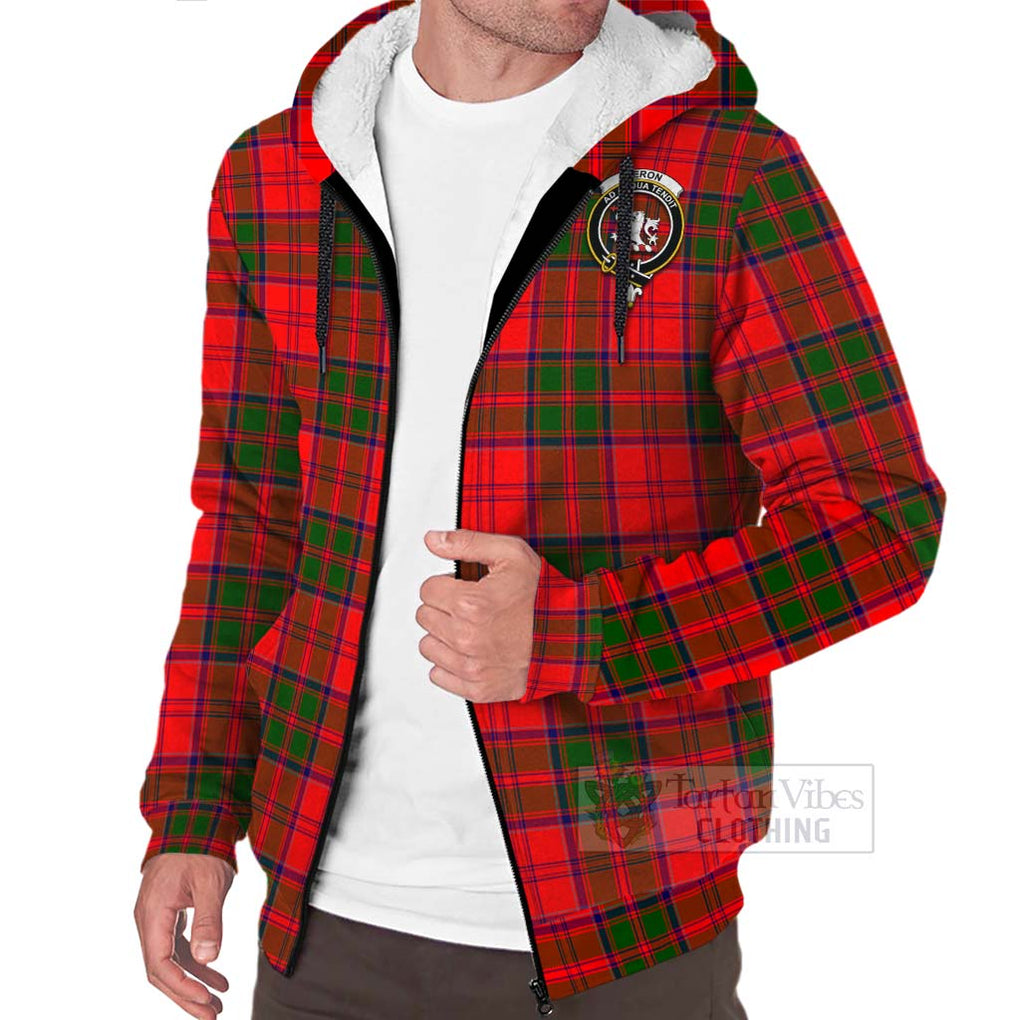 Tartan Vibes Clothing Heron Tartan Sherpa Hoodie with Family Crest Celtic Skull Style