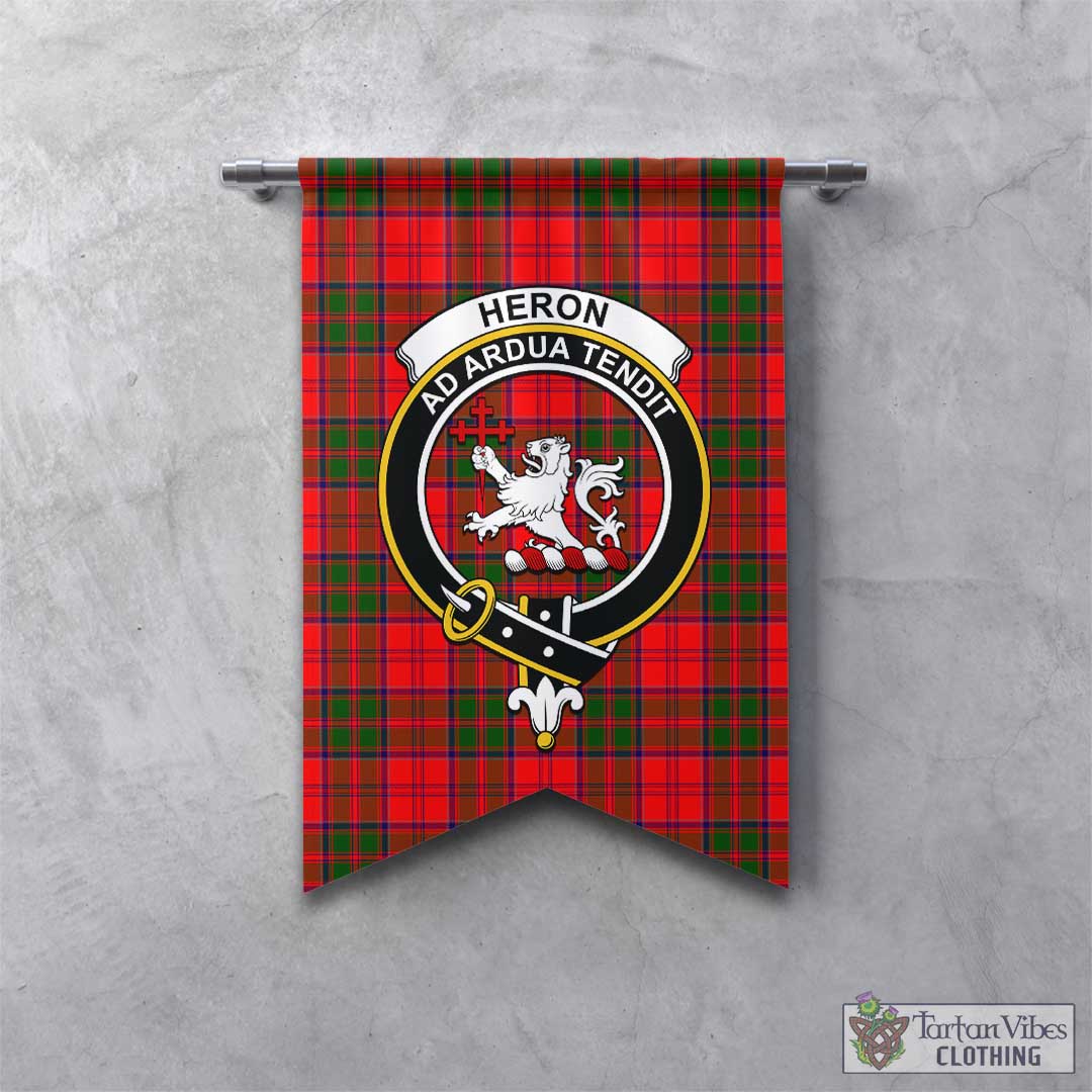 Tartan Vibes Clothing Heron Tartan Gonfalon, Tartan Banner with Family Crest