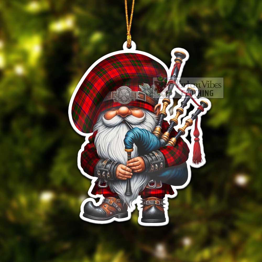 Heron Tartan Bagpiper Gnome Christmas Ornament - Tartan Vibes Clothing