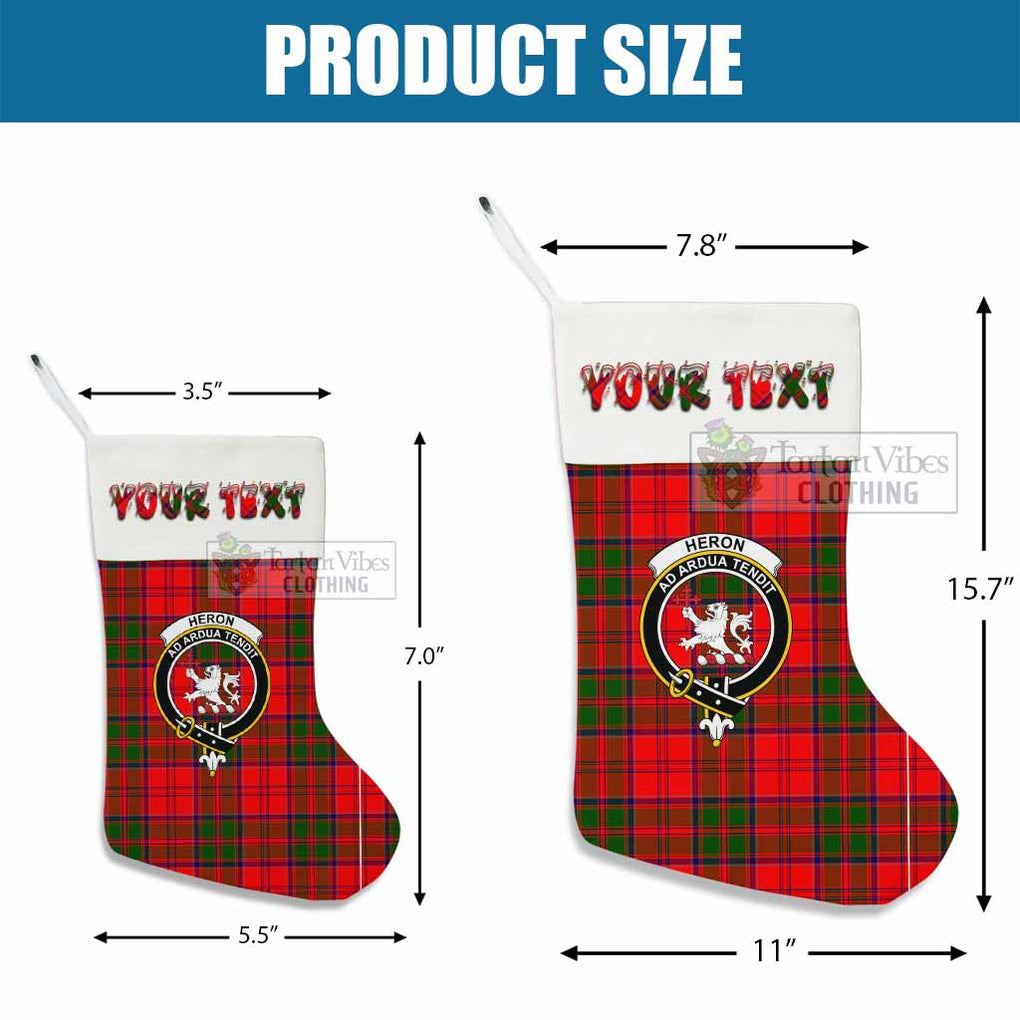 Tartan Vibes Clothing Heron Tartan Family Crest Christmas Stocking with Personalized Text