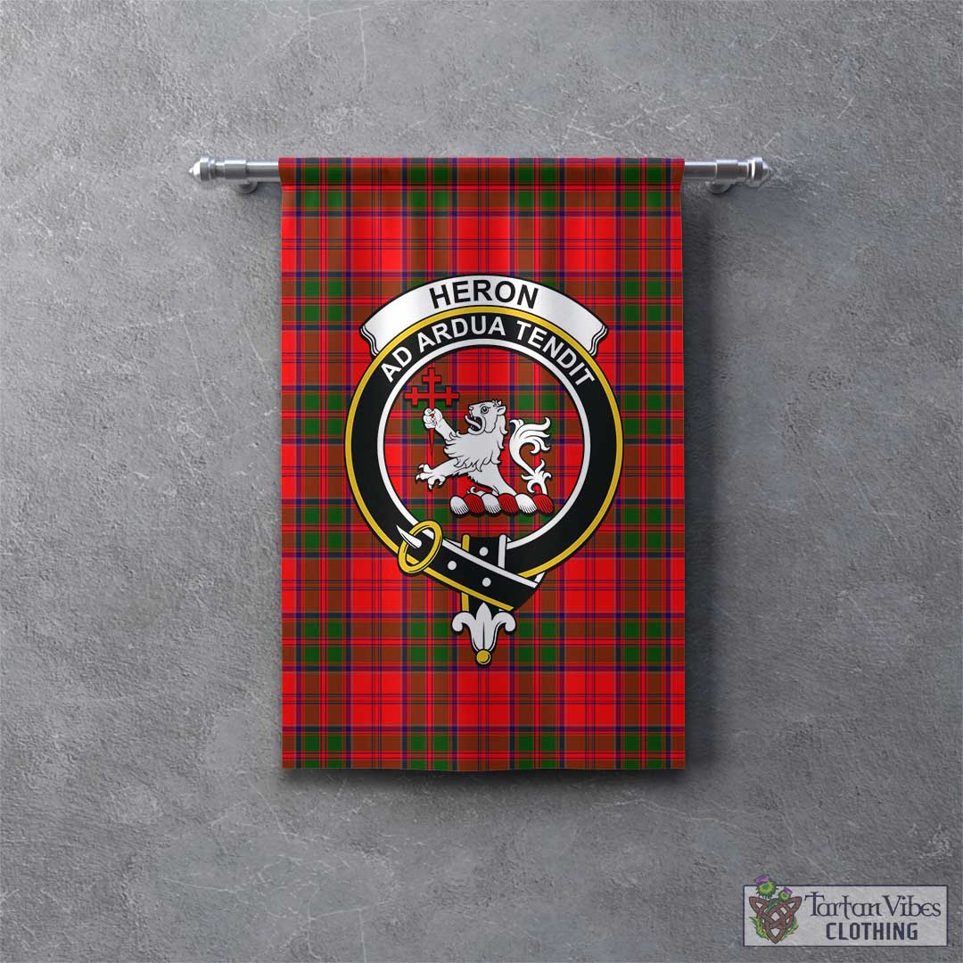 Tartan Vibes Clothing Heron Tartan Gonfalon, Tartan Banner with Family Crest