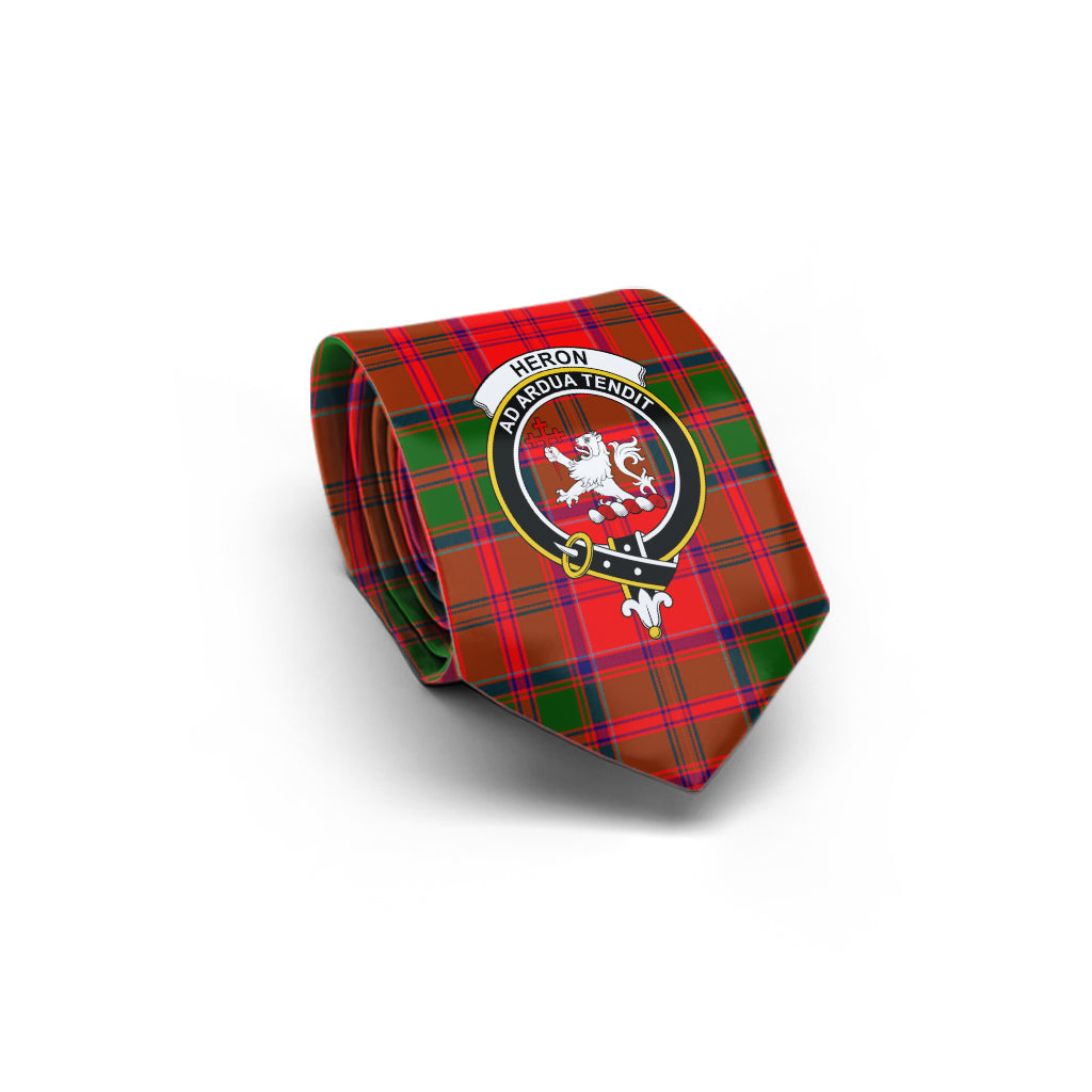 Heron Tartan Classic Necktie with Family Crest - Tartan Vibes Clothing