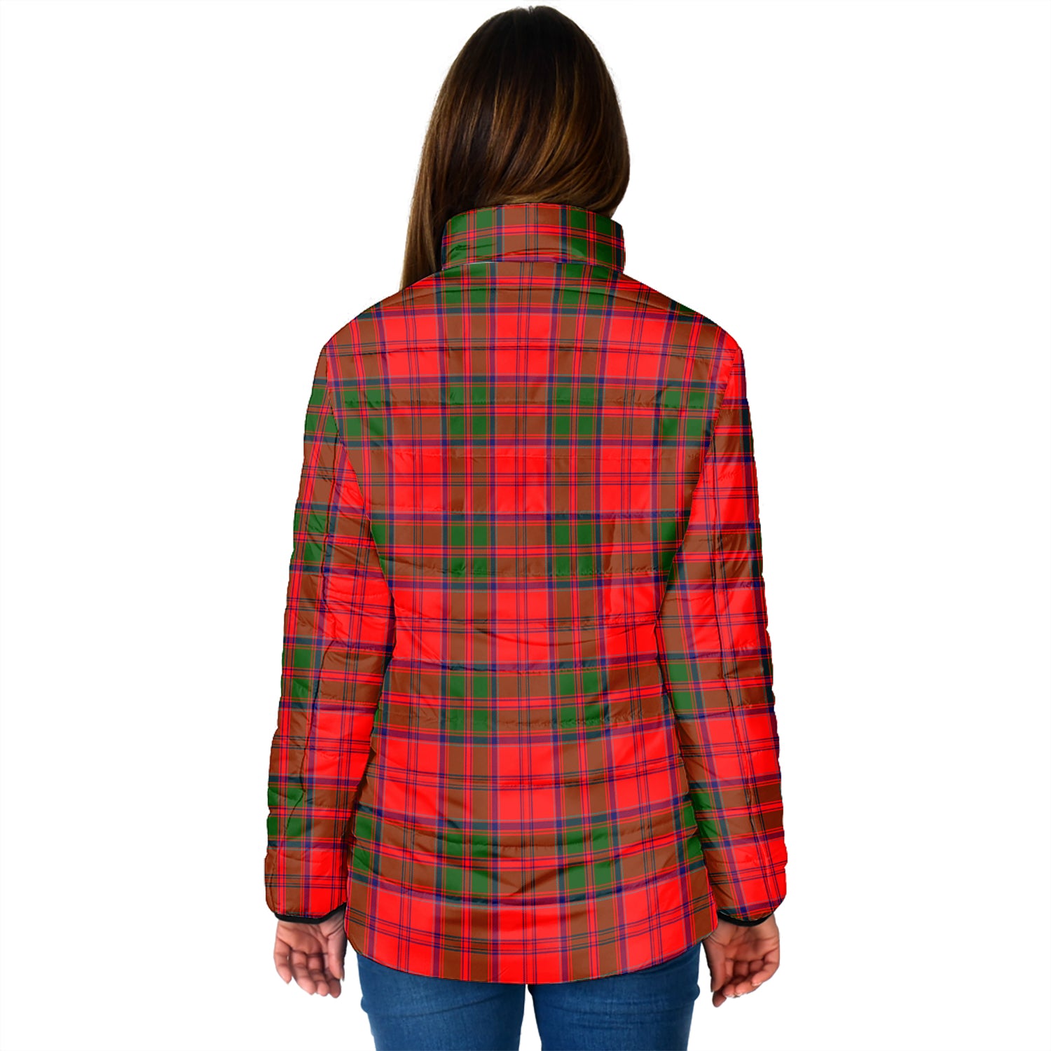 Heron Tartan Padded Jacket with Family Crest - Tartan Vibes Clothing