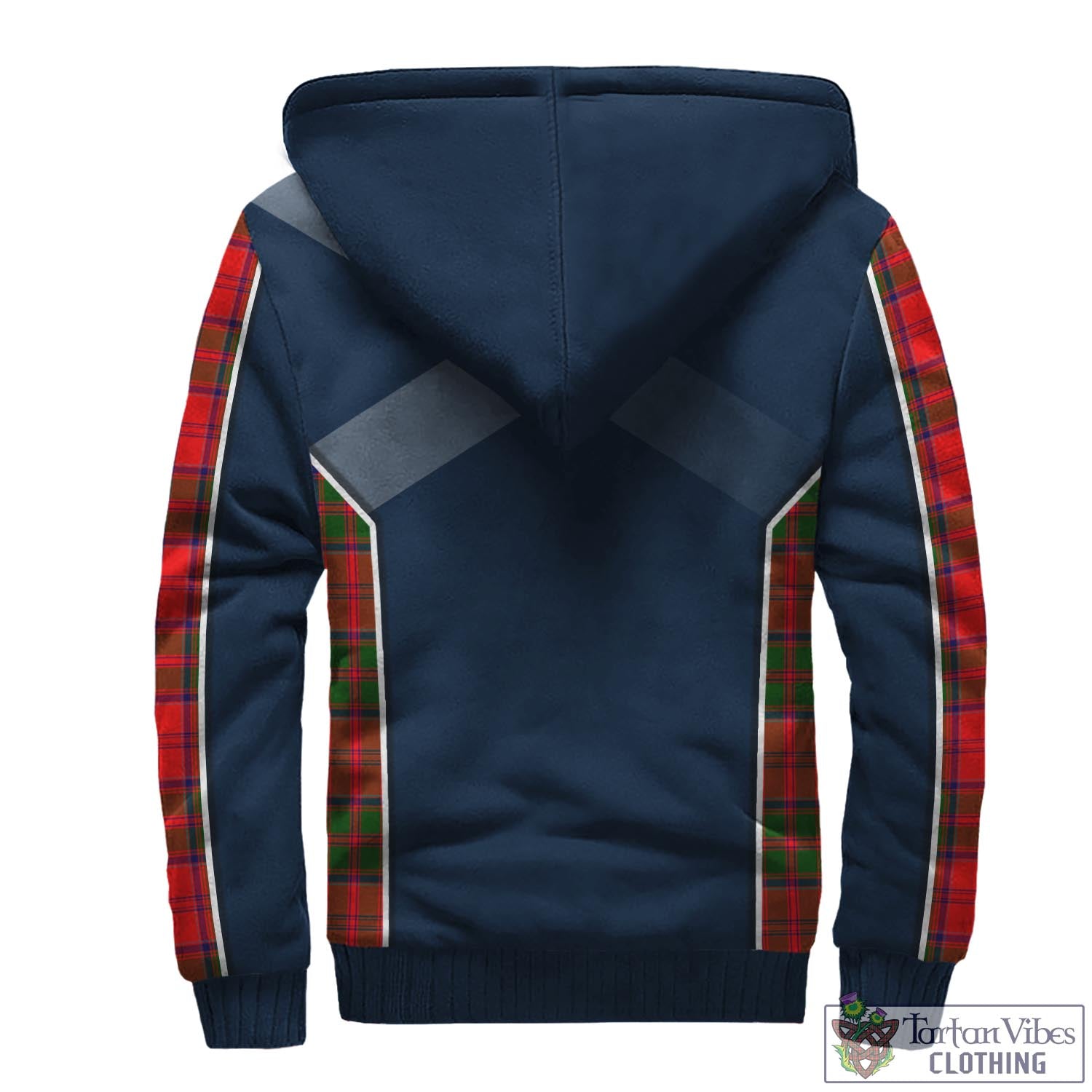 Tartan Vibes Clothing Heron Tartan Sherpa Hoodie with Family Crest and Scottish Thistle Vibes Sport Style
