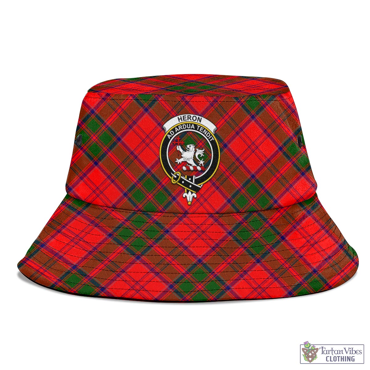 Tartan Vibes Clothing Heron Tartan Bucket Hat with Family Crest