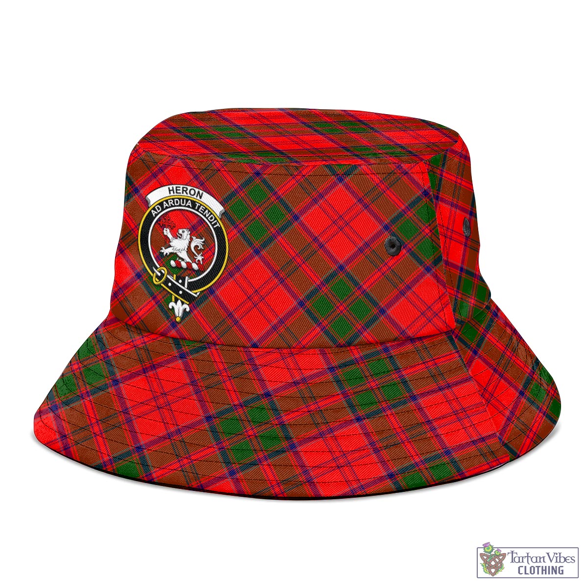 Tartan Vibes Clothing Heron Tartan Bucket Hat with Family Crest