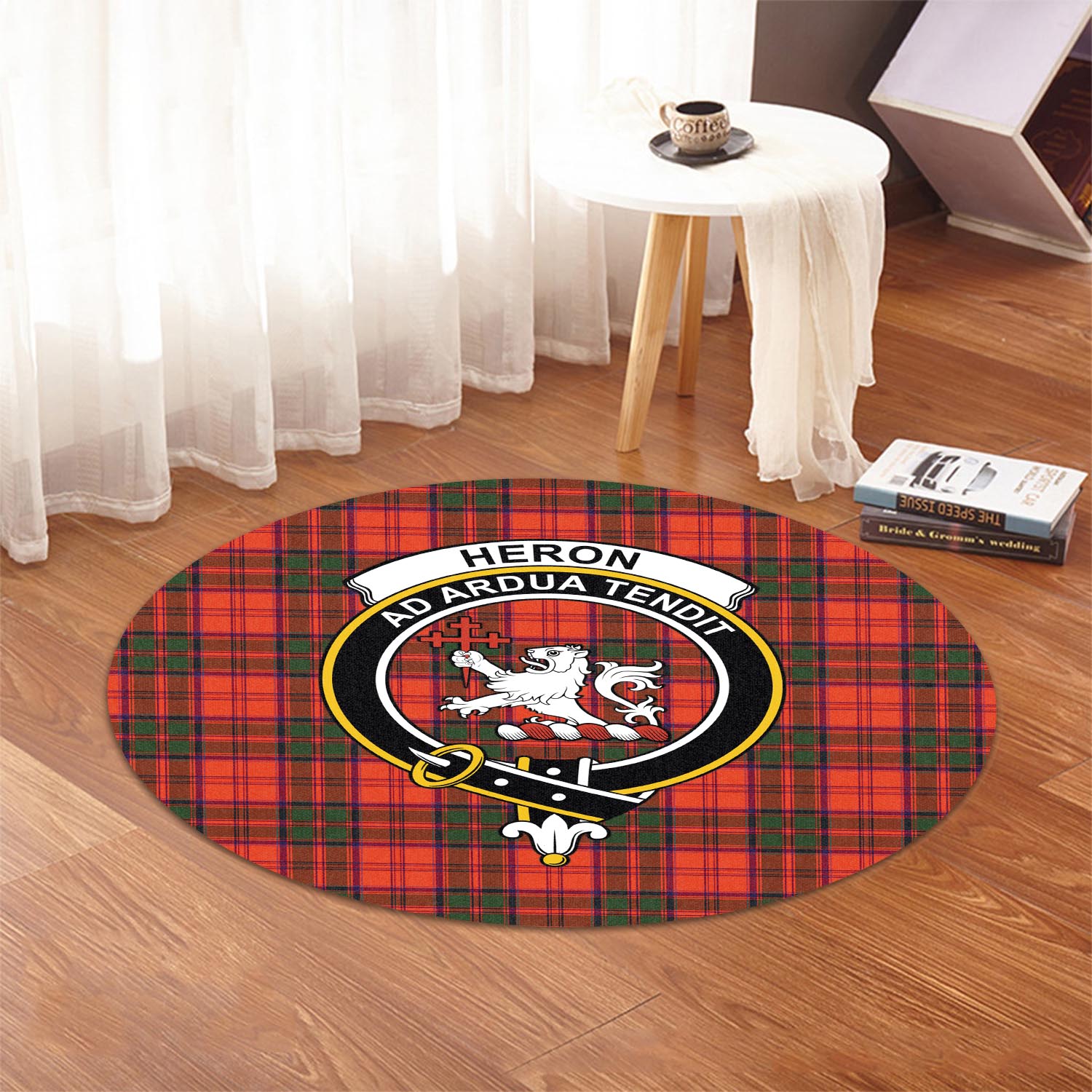 heron-tartan-round-rug-with-family-crest