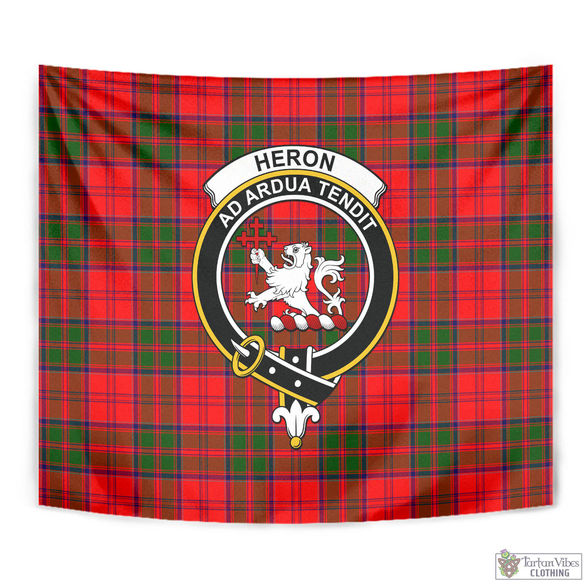 Tartan Vibes Clothing Heron Tartan Tapestry Wall Hanging and Home Decor for Room with Family Crest