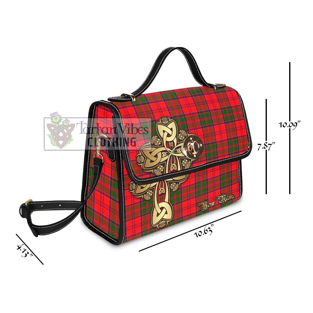 Heron Tartan Waterproof Canvas Bag Golden Thistle Celtic Cross Style - Tartan Vibes Clothing