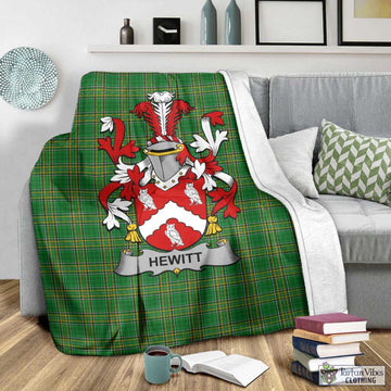 Hewitt Irish Clan Tartan Blanket with Coat of Arms