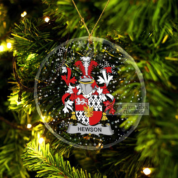 Hewson Irish Clan Christmas Glass Ornament with Coat of Arms