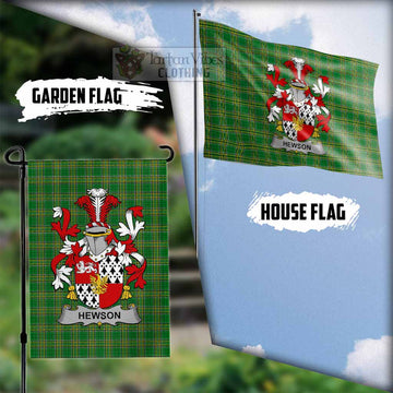 Hewson Irish Clan Tartan Flag with Coat of Arms