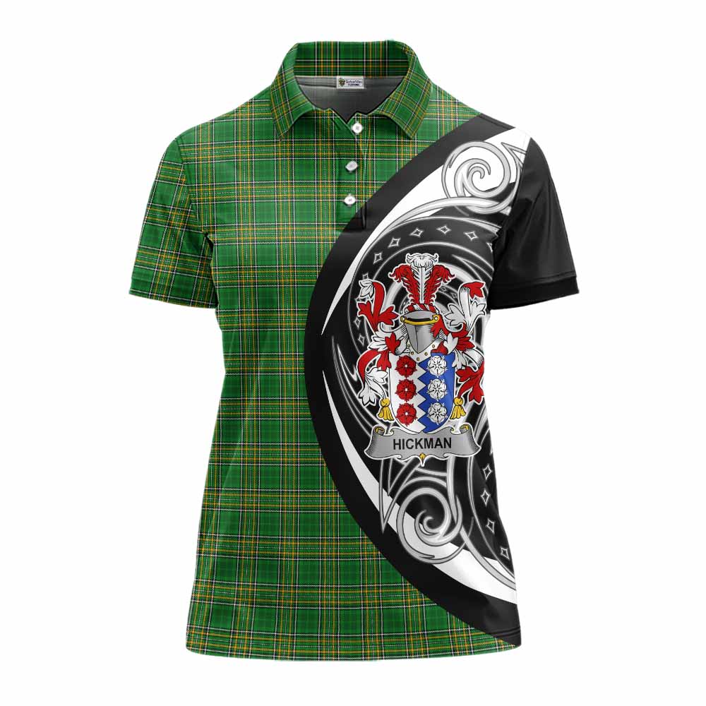 Hickman Irish Clan Women's Polo Shirt Celtic Circle Style Women - Tartan Vibes Clothing