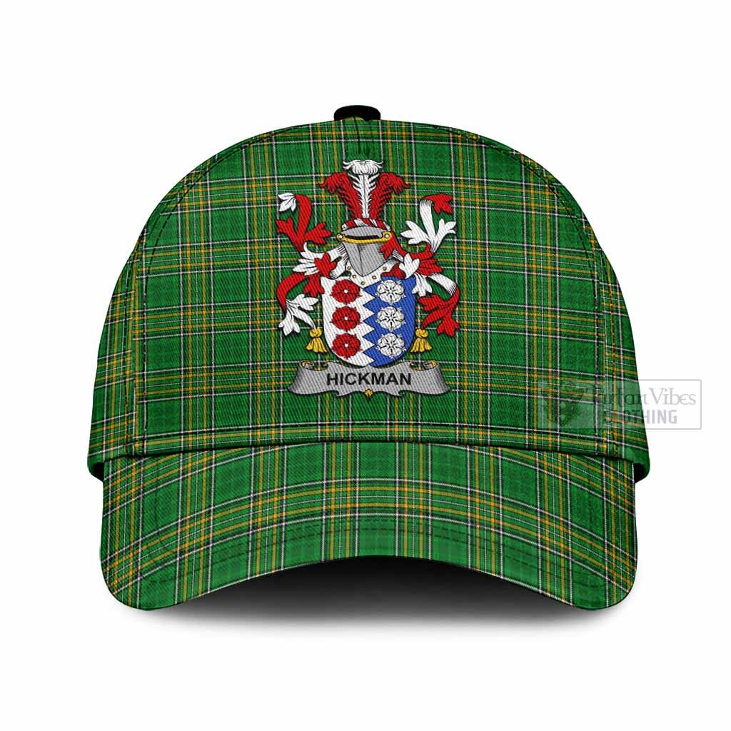 Tartan Vibes Clothing Hickman Irish Clan Tartan Classic Cap with Coat of Arms