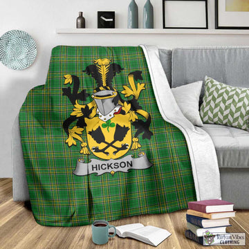 Hickson Irish Clan Tartan Blanket with Coat of Arms - Tartan Vibes Clothing
