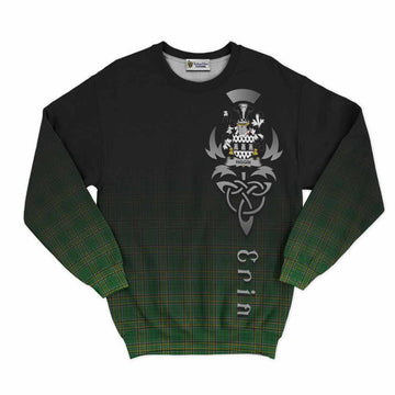 Higgin Irish Clan Sweatshirt with Coat of Arms Erin Go Bragh Celtic Inspired Unisex - Tartan Vibes Clothing