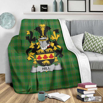 Hill Irish Clan Tartan Blanket with Coat of Arms - Tartan Vibes Clothing