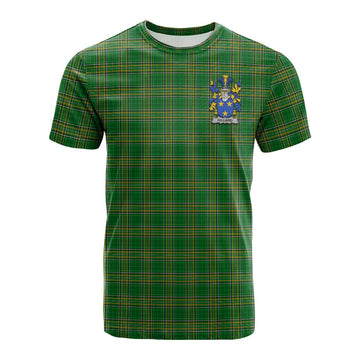 Hilliard Irish Clan Tartan Cotton T-shirt with Coat of Arms