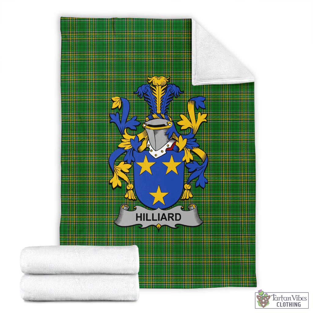 Hilliard Irish Clan Tartan Blanket with Coat of Arms X-Large 59 x 79 inches 150 x 200 cm - Tartan Vibes Clothing