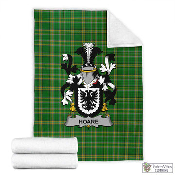 Hoare Irish Clan Tartan Blanket with Coat of Arms X-Large 59 x 79 inches 150 x 200 cm - Tartan Vibes Clothing