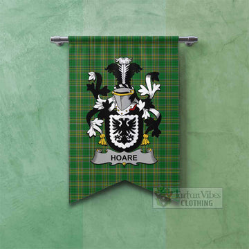 Hoare Irish Clan Tartan Gonfalon, Tartan Banner with Coat of Arms Fishtail - Tartan Vibes Clothing