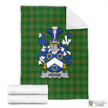 Hodge Irish Clan Tartan Blanket with Coat of Arms X-Large 59 x 79 inches 150 x 200 cm - Tartan Vibes Clothing