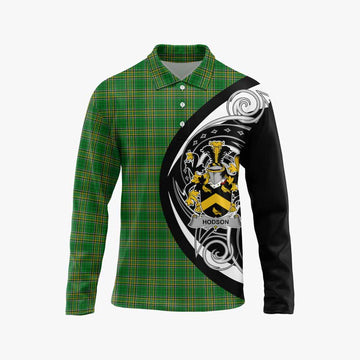 Hodson Irish Clan Long Sleeve Polo Shirt Celtic Circle Style Unisex - Tartan Vibes Clothing
