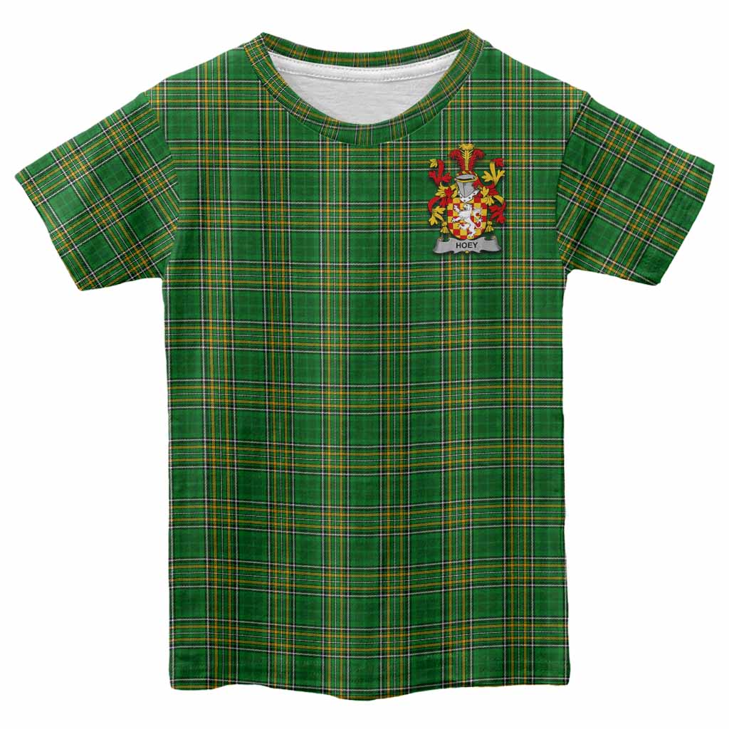 Hoey Irish Clan Tartan Kid T-Shirt with Coat of Arms Youth XL Size14 - Tartan Vibes Clothing