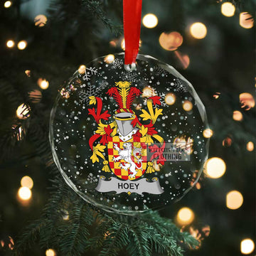 Hoey Irish Clan Christmas Glass Ornament with Coat of Arms