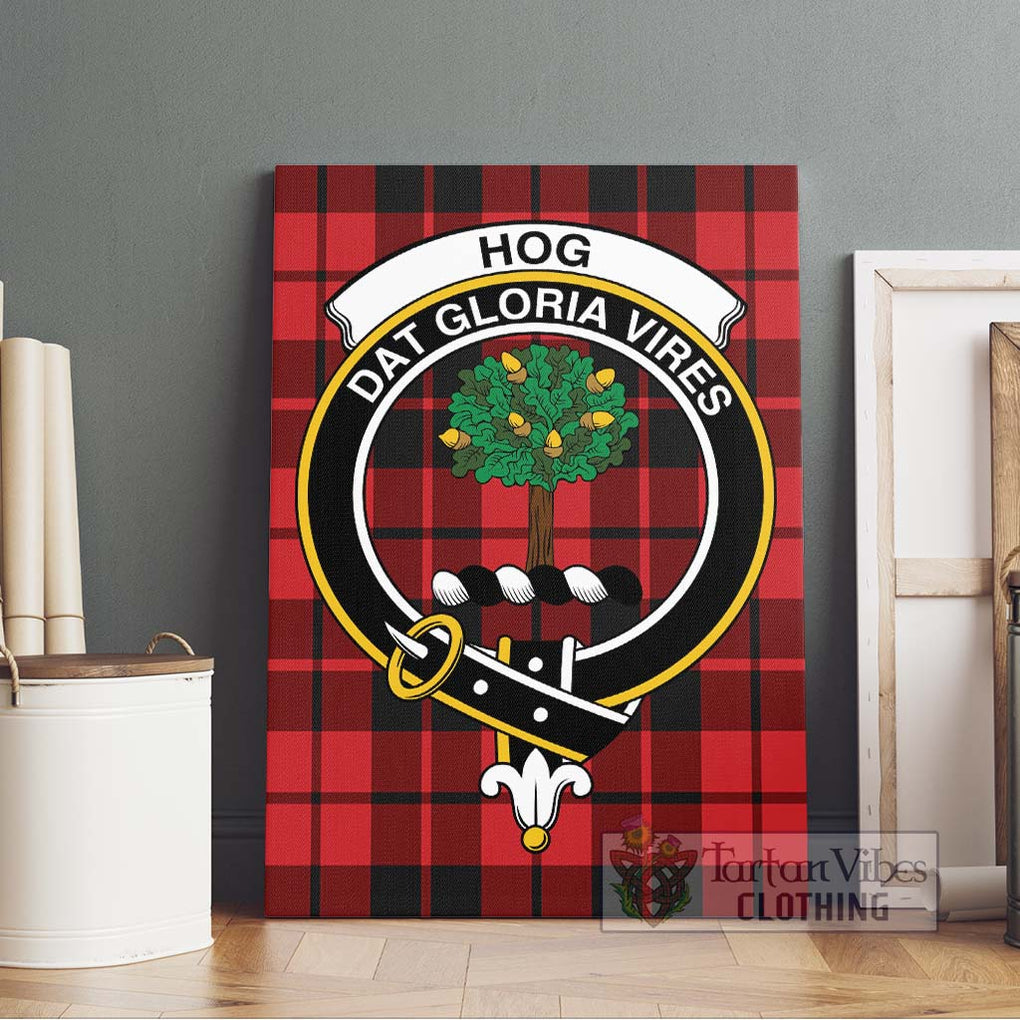 Hog Tartan Canvas Print Wall Art with Family Crest Without Frame - Tartan Vibes Clothing