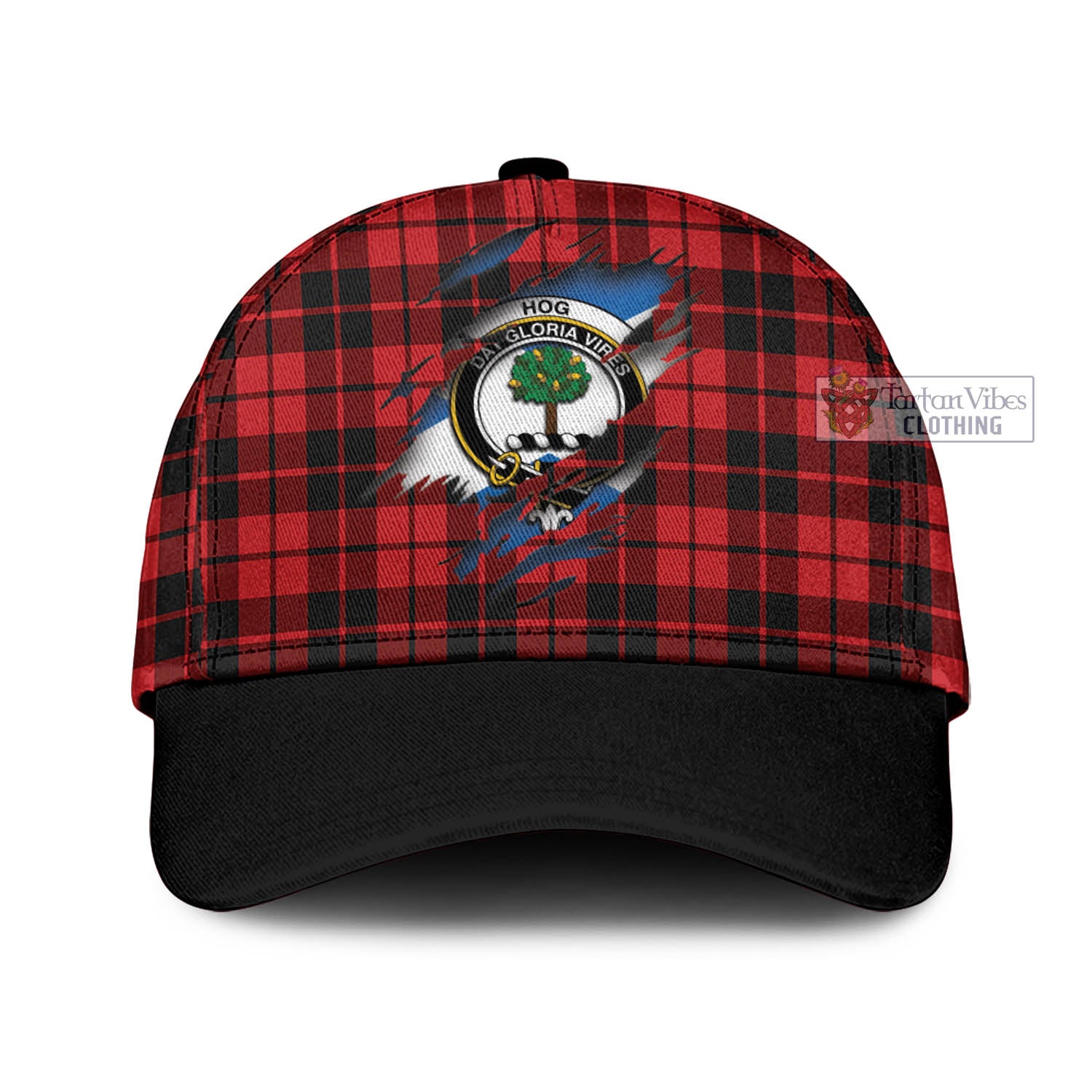 Tartan Vibes Clothing Hog Tartan Classic Cap with Family Crest In Me Style