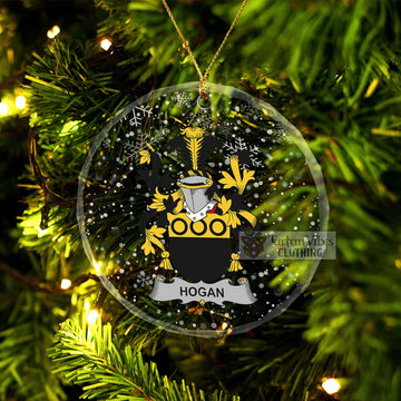 Hogan Irish Clan Christmas Glass Ornament with Coat of Arms