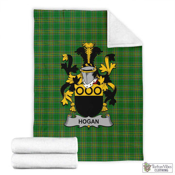 Hogan Irish Clan Tartan Blanket with Coat of Arms X-Large 59 x 79 inches 150 x 200 cm - Tartan Vibes Clothing