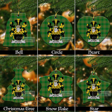 Hogan Irish Clan Tartan Christmas Ceramic Ornament with Coat of Arms