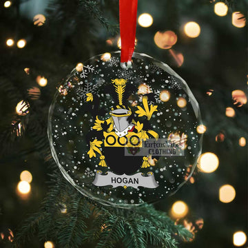 Hogan Irish Clan Christmas Glass Ornament with Coat of Arms