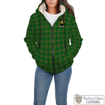 Hogan Irish Clan Tartan Sherpa Hoodie with Coat of Arms - Tartan Vibes Clothing