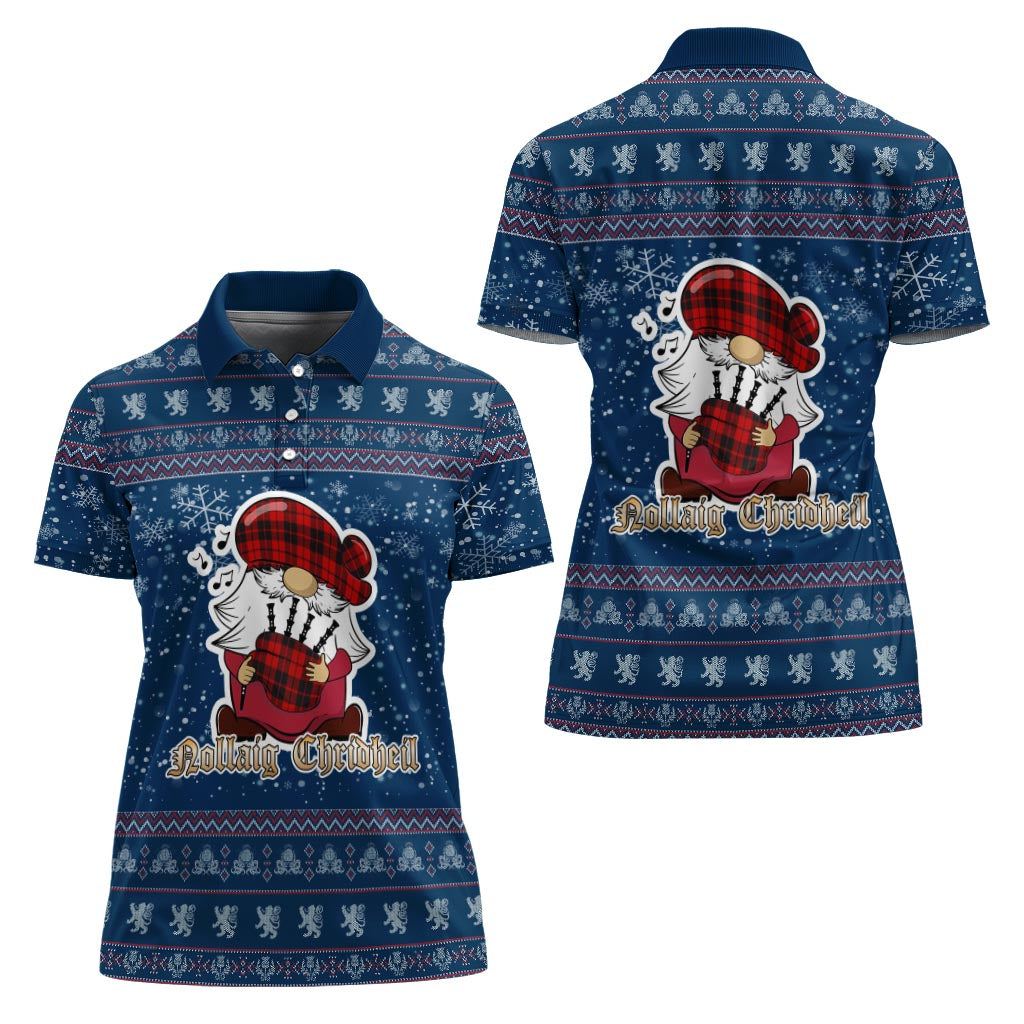 Hogg Clan Christmas Family Polo Shirt with Funny Gnome Playing Bagpipes - Tartanvibesclothing