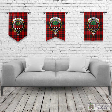 Hogg Tartan Gonfalon, Tartan Banner with Family Crest