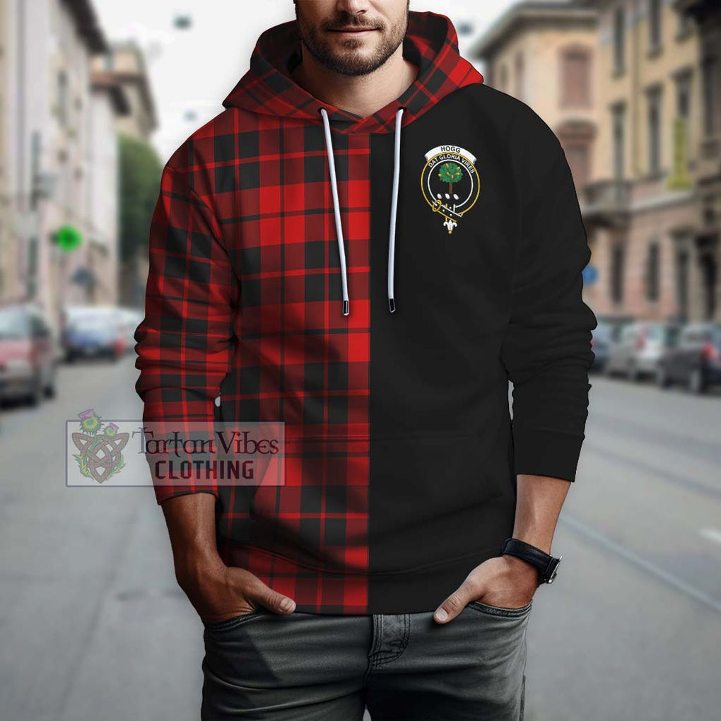 Hogg Tartan Hoodie with Family Crest and Half Of Me Style Zip Hoodie - Tartanvibesclothing Shop