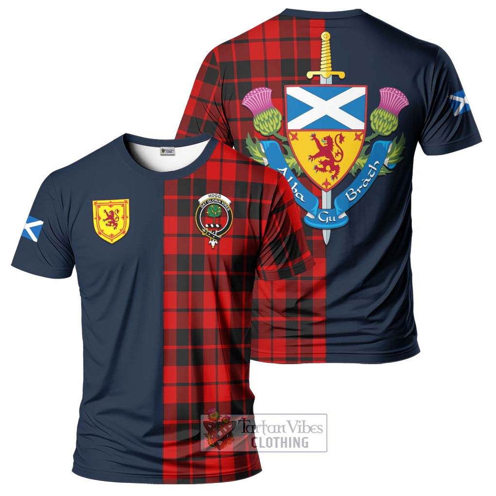 Tartan Vibes Clothing Hogg Tartan T-Shirt Alba with Scottish Lion Royal Arm Half Style