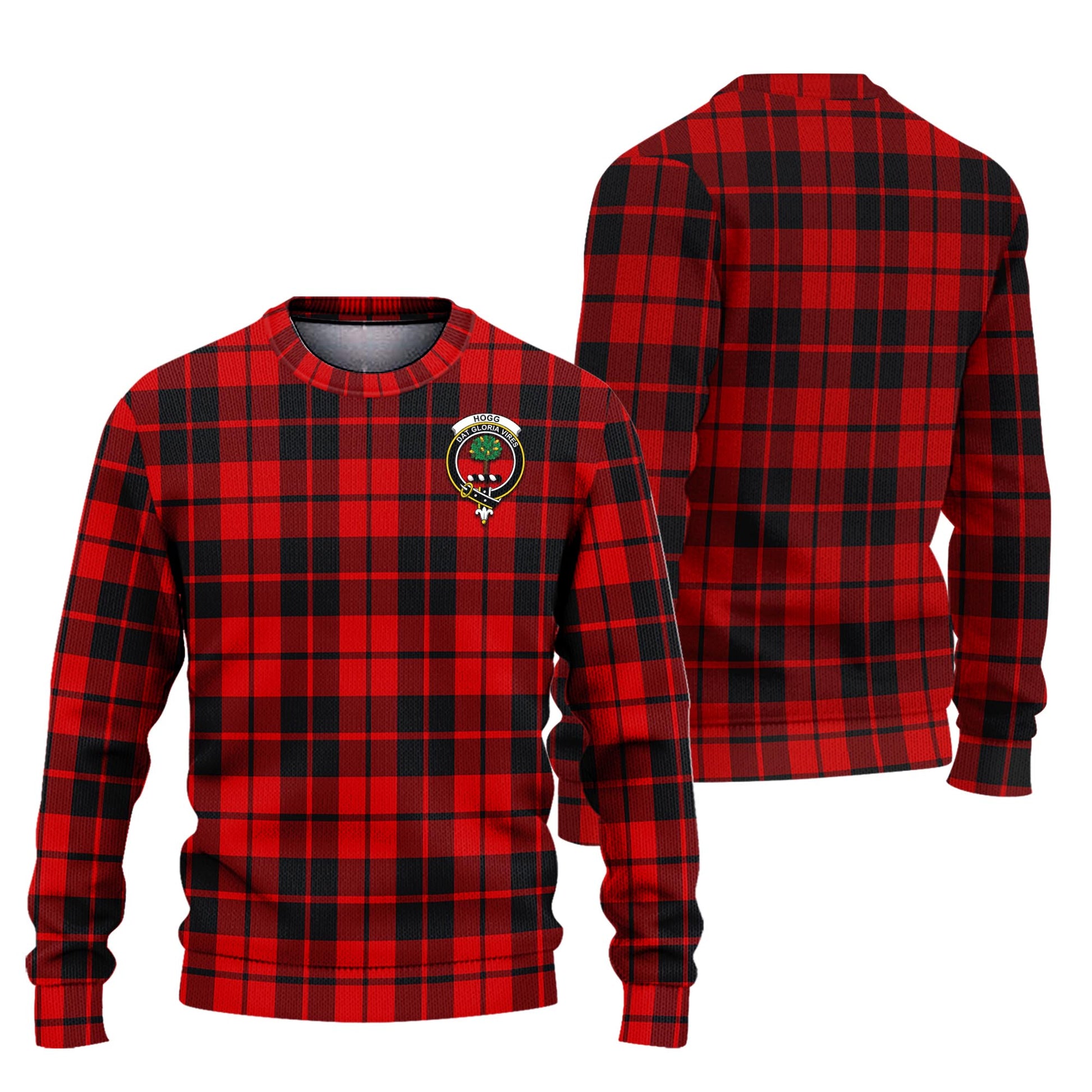 Hogg Tartan Knitted Sweater with Family Crest Unisex - Tartanvibesclothing