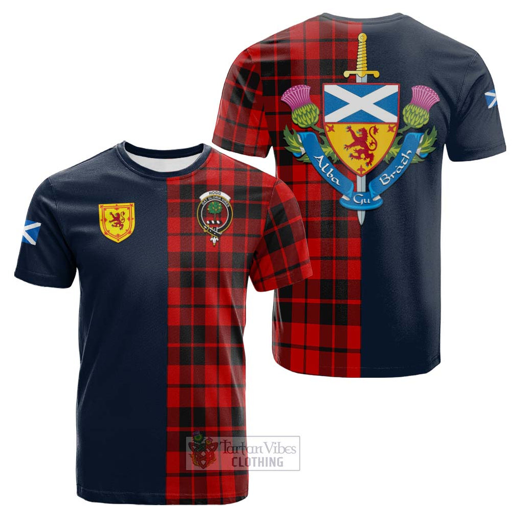 Tartan Vibes Clothing Hogg Tartan Cotton T-shirt with Scottish Lion Royal Arm Half Style