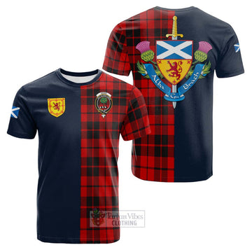 Hogg Tartan Cotton T-shirt Alba with Scottish Lion Royal Arm Half Style