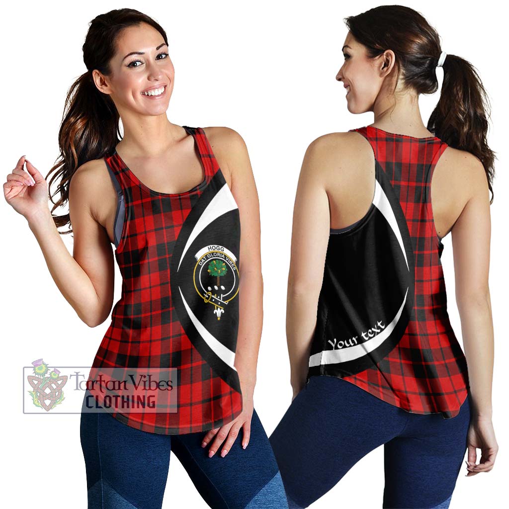 Hogg Tartan Women's Racerback Tanks with Family Crest Circle Style 4XL - Tartan Vibes Clothing