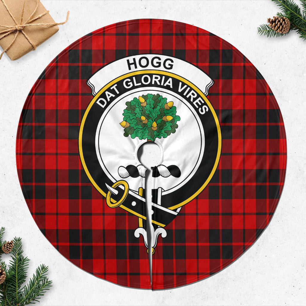 Hogg Tartan Christmas Tree Skirt with Family Crest - Tartanvibesclothing