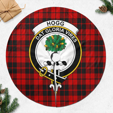 Hogg Tartan Christmas Tree Skirt with Family Crest